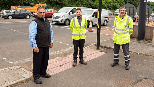 Raj Sood meeting engineers at Hambrook Lights