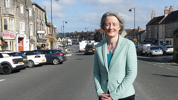 Claire in Chipping Sodbury High Street