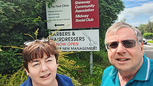 Cheryl Kirby and Paul Hulbert at the Shire Way Community Centre