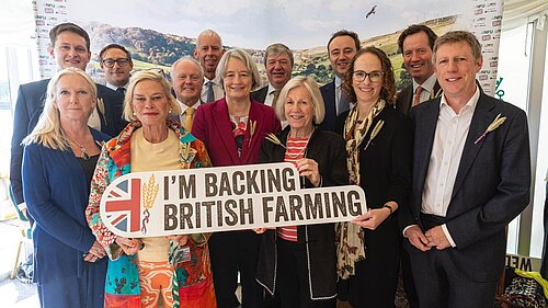 Claire Young campaigning for British farming