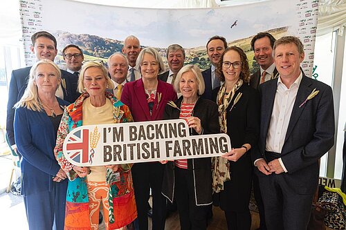 Claire Young campaigning for British farming