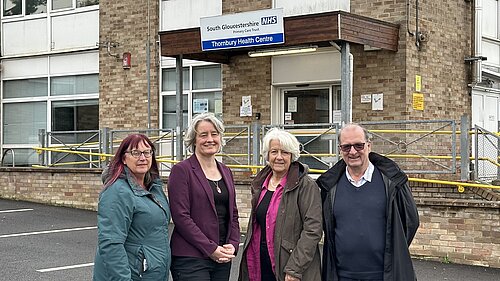 Claire Young with Thornbury ward councillors Jayne Stansfield, Maggie Tyrrell and Chris Davies