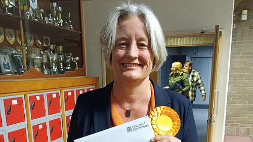 Claire Young at the election count